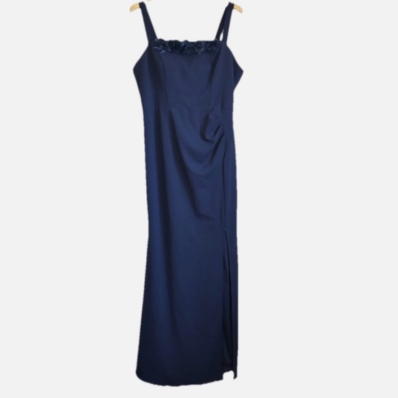 Alex Evenings Dresses & Skirts - Alex Evenings Ruched Rosette Front Slit Gown Size: 12